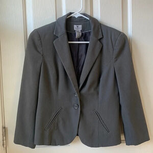 Worthington Women’s Double Breasted Blazer Grey size 6 Petite